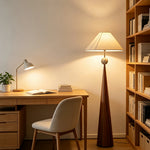 LIVARA Modern Cone Floor Lamp with Fabric Shade for Living Room Bedroom - Brown