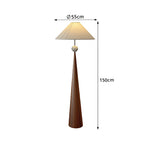 LIVARA Modern Cone Floor Lamp with Fabric Shade for Living Room Bedroom - Brown