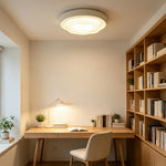LIVARA  54cm Cookie Ring Full Spectrum LED Ceiling Light Smart Dimmable Eye-Care Light for Bedroom & Kids Room - Cream White