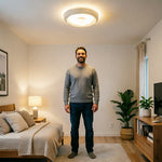 LIVARA  54cm Cookie Ring Full Spectrum LED Ceiling Light Smart Dimmable Eye-Care Light for Bedroom & Kids Room - Cream White