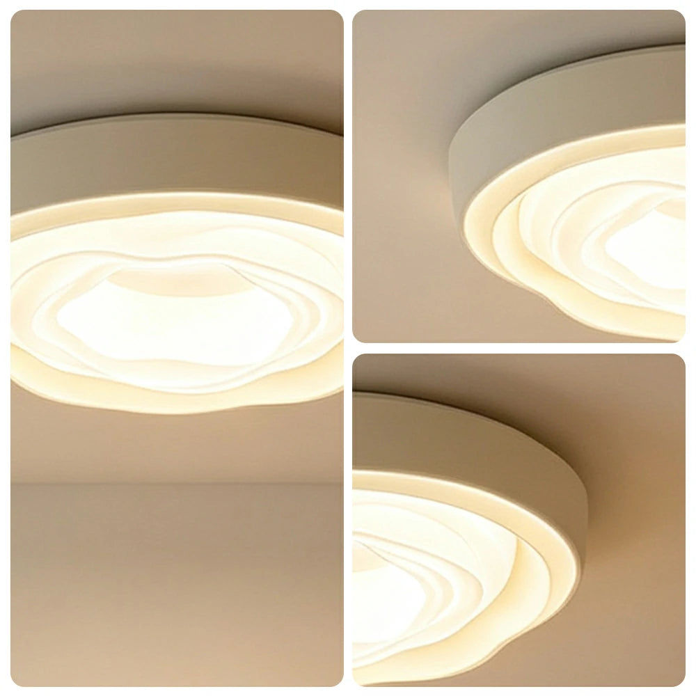 LIVARA  54cm Cookie Ring Full Spectrum LED Ceiling Light Smart Dimmable Eye-Care Light for Bedroom & Kids Room - Cream White