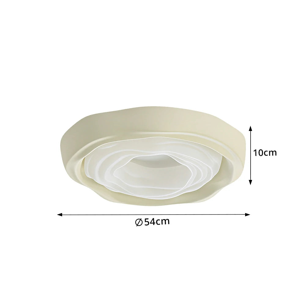 LIVARA  54cm Cookie Ring Full Spectrum LED Ceiling Light Smart Dimmable Eye-Care Light for Bedroom & Kids Room - Cream White