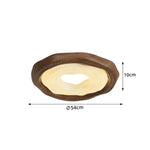 LIVARA  54cm Cookie Ring Full Spectrum LED Ceiling Light Smart Dimmable Eye-Care Light for Bedroom & Kids Room - Brown