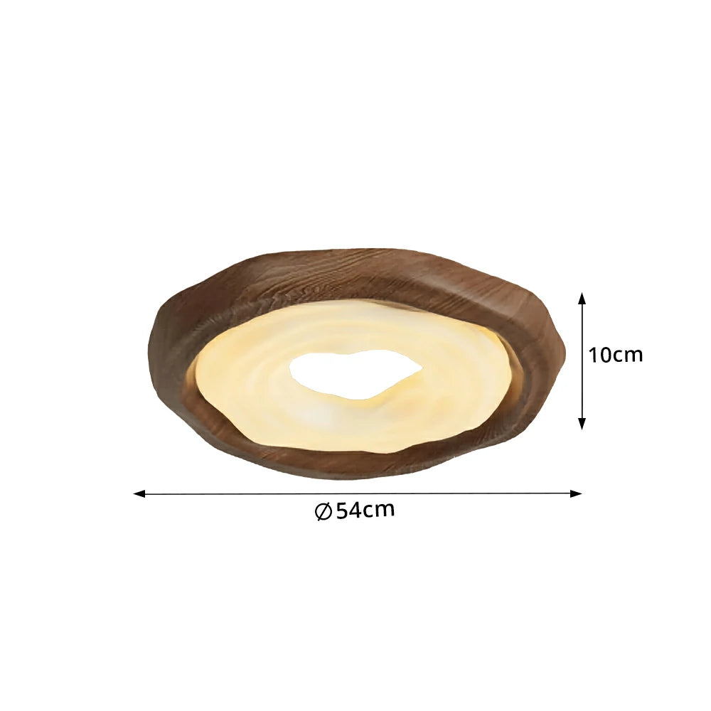 LIVARA  54cm Cookie Ring Full Spectrum LED Ceiling Light Smart Dimmable Eye-Care Light for Bedroom & Kids Room - Brown
