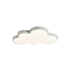 LIVARA Cloud-Shaped LED Ceiling Light Wood Grain Flush Mount for Kids Room Bedroom - White
