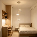 LIVARA 3-Light Sculptural LED Pendant Light Adjustable Hanging Fixture for Dining Room & Stairwell - Chrome