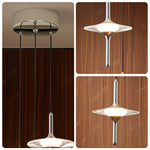 LIVARA 3-Light Sculptural LED Pendant Light Adjustable Hanging Fixture for Dining Room & Stairwell - Chrome