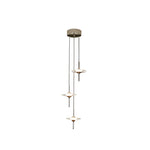 LIVARA 3-Light Sculptural LED Pendant Light Adjustable Hanging Fixture for Dining Room & Stairwell - Chrome