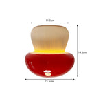 LIVARA Mushroom-Shaped LED Ceiling Light Wood Grain Flush Mount for Kids Room Bedroom & Hallway - Red
