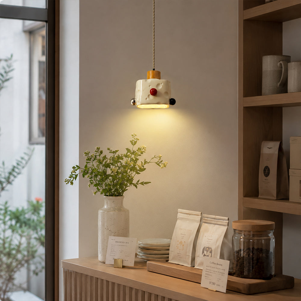 LIVARA Retro Switch-Shaped LED Pendant Light Decorative Hanging Lamp for Bedroom Dining Room & Cafe - Cream