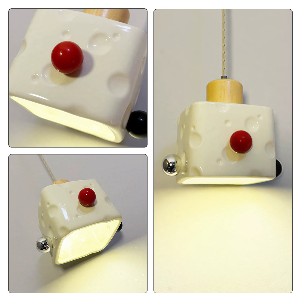 LIVARA Retro Switch-Shaped LED Pendant Light Decorative Hanging Lamp for Bedroom Dining Room & Cafe - Cream