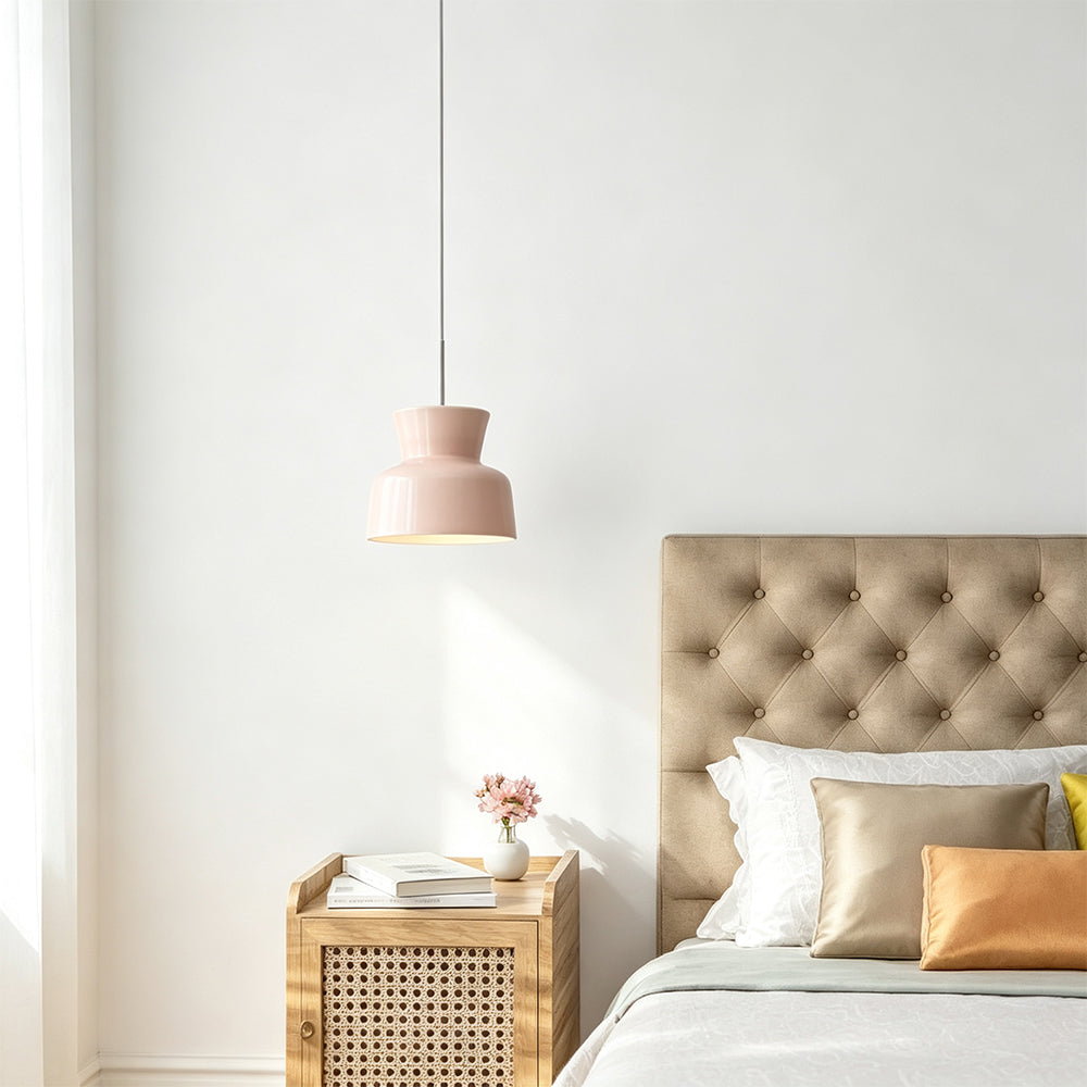 LIVARA Modern Geometric Pendant Light Adjustable Hanging Lamp for Dining Room Bedroom & Cafe - Blush Pink