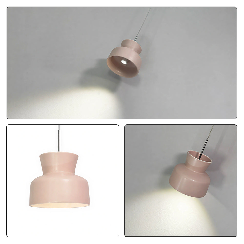 LIVARA Modern Geometric Pendant Light Adjustable Hanging Lamp for Dining Room Bedroom & Cafe - Blush Pink