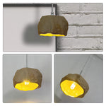 LIVARA LIVARA Irregular Stone-Shaped Pendant Light Rustic Decorative Hanging Lamp for Dining Room Bedroom & Cafe - Natural Brown