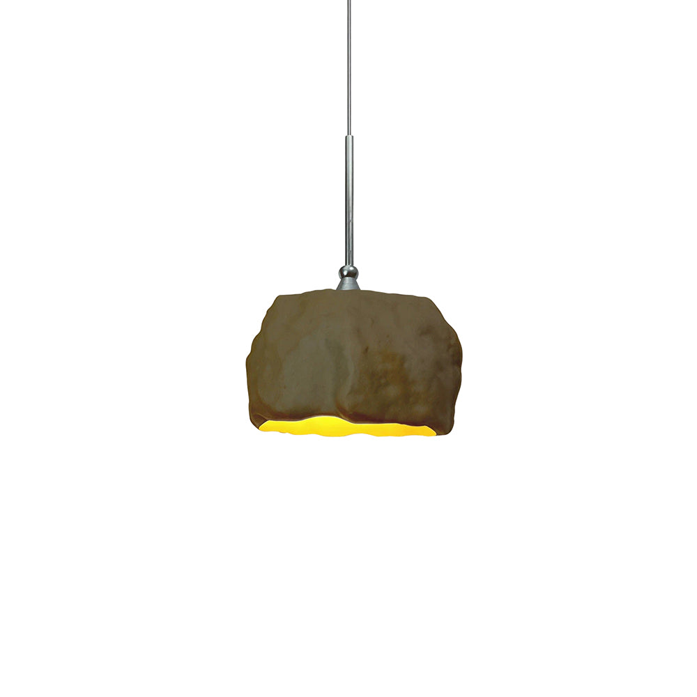 LIVARA LIVARA Irregular Stone-Shaped Pendant Light Rustic Decorative Hanging Lamp for Dining Room Bedroom & Cafe - Natural Brown