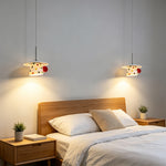 LIVARA Polka Dot Ceramic Pendant Light Playful Hanging Lamp for Kids Room Dining Area & Cafe - White & Red