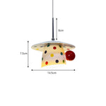 LIVARA Polka Dot Ceramic Pendant Light Playful Hanging Lamp for Kids Room Dining Area & Cafe - White & Red