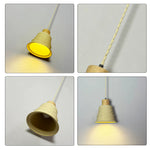 LIVARA Bell-Shaped Ceramic Pendant Light Embossed Hanging Lamp for Dining Room Bedroom & Cafe - Sand Beige