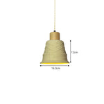 LIVARA Bell-Shaped Ceramic Pendant Light Embossed Hanging Lamp for Dining Room Bedroom & Cafe - Sand Beige