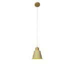 LIVARA Bell-Shaped Ceramic Pendant Light Embossed Hanging Lamp for Dining Room Bedroom & Cafe - Sand Beige