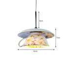 LIVARA Floral Teacup Ceramic Pendant Light Decorative Hanging Lamp for Dining Room Bedroom & Cafe - White & Multicolour