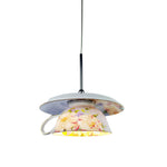LIVARA Floral Teacup Ceramic Pendant Light Decorative Hanging Lamp for Dining Room Bedroom & Cafe - White & Multicolour