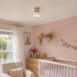 LIVARA Bow-Shaped Ceramic LED Ceiling Light Petal Shade for Bedroom Hallway & Entryway - Blush Pink