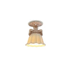 LIVARA Bow-Shaped Ceramic LED Ceiling Light Petal Shade for Bedroom Hallway & Entryway - Blush Pink