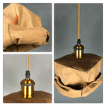 LIVARA Kraft Paper Single LED Pendant Light Rustic Decorative Hanging Lamp for Dining Room Bedroom & Cafe - Natural Brown