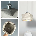 LIVARA Kraft Paper Single LED Pendant Light Rustic Decorative Hanging Lamp for Dining Room Bedroom & Cafe - Natural White
