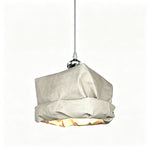 LIVARA Kraft Paper Single LED Pendant Light Rustic Decorative Hanging Lamp for Dining Room Bedroom & Cafe - Natural White