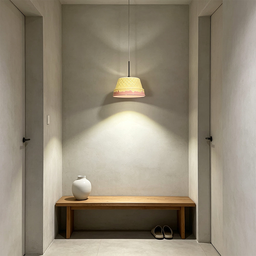 LIVARA Textured Ceramic Pendant Light Nordic Hanging Lamp for Dining Room Bedroom & Cafe - Yellow & Pink