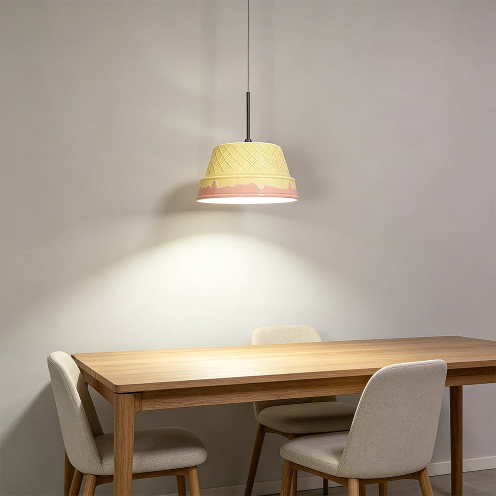 LIVARA Textured Ceramic Pendant Light Nordic Hanging Lamp for Dining Room Bedroom & Cafe - Yellow & Pink
