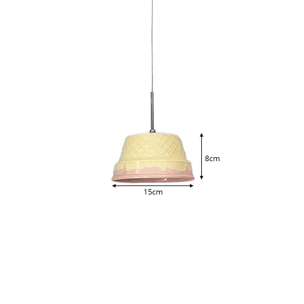 LIVARA Textured Ceramic Pendant Light Nordic Hanging Lamp for Dining Room Bedroom & Cafe - Yellow & Pink