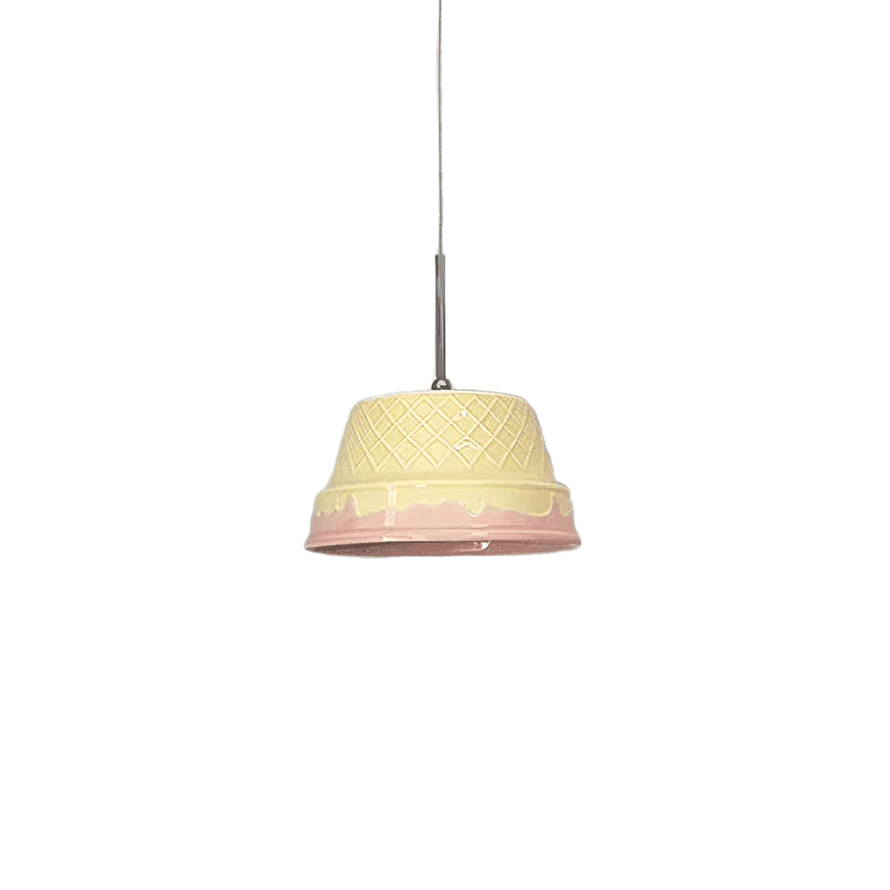 LIVARA Textured Ceramic Pendant Light Nordic Hanging Lamp for Dining Room Bedroom & Cafe - Yellow & Pink