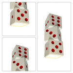LIVARA Stacked Dice Ceramic LED Ceiling Light Decorative Flush Mount for Kids Room Bedroom & Game Room - White & Red