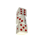 LIVARA Stacked Dice Ceramic LED Ceiling Light Decorative Flush Mount for Kids Room Bedroom & Game Room - White & Red