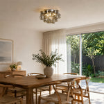 LIVARA 4-Light Champagne Bubble Glass Ceiling Light 40cm Cluster Flush Mount for Bedroom Dining Room & Hallway - Champagne