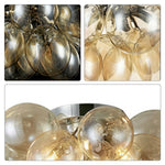 LIVARA 4-Light Champagne Bubble Glass Ceiling Light 40cm Cluster Flush Mount for Bedroom Dining Room & Hallway - Champagne