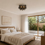 LIVARA Smoke Grey Bubble Glass Ceiling Light Cluster Flush Mount for Living Room Bedroom & Dining Room - Smoke Grey