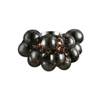 LIVARA Smoke Grey Bubble Glass Ceiling Light Cluster Flush Mount for Living Room Bedroom & Dining Room - Smoke Grey