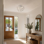 LIVARA Smoke Grey Bubble Glass Ceiling Light Cluster Flush Mount for Living Room Bedroom & Dining Room - White
