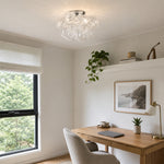 LIVARA Smoke Grey Bubble Glass Ceiling Light Cluster Flush Mount for Living Room Bedroom & Dining Room - White