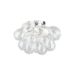 LIVARA Smoke Grey Bubble Glass Ceiling Light Cluster Flush Mount for Living Room Bedroom & Dining Room - White