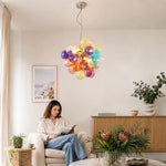LIVARA Multicolour Bubble Glass Pendant Light Cluster Chandelier for Living Room Dining Room & Stairwell - Multicolour