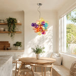 LIVARA Multicolour Bubble Glass Pendant Light Cluster Chandelier for Living Room Dining Room & Stairwell - Multicolour
