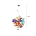 LIVARA Multicolour Bubble Glass Pendant Light Cluster Chandelier for Living Room Dining Room & Stairwell - Multicolour