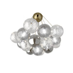 LIVARA 10-Light Bubble Glass Chandelier 65cm Adjustable Ceiling Light with 3-Colour Lighting for Living Room & Bedroom - Grey