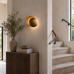 LIVARA Eclipse LED Wall Light Textured Double Disc Sconce for Bedroom Living Room & Hallway - Gold & Bronze