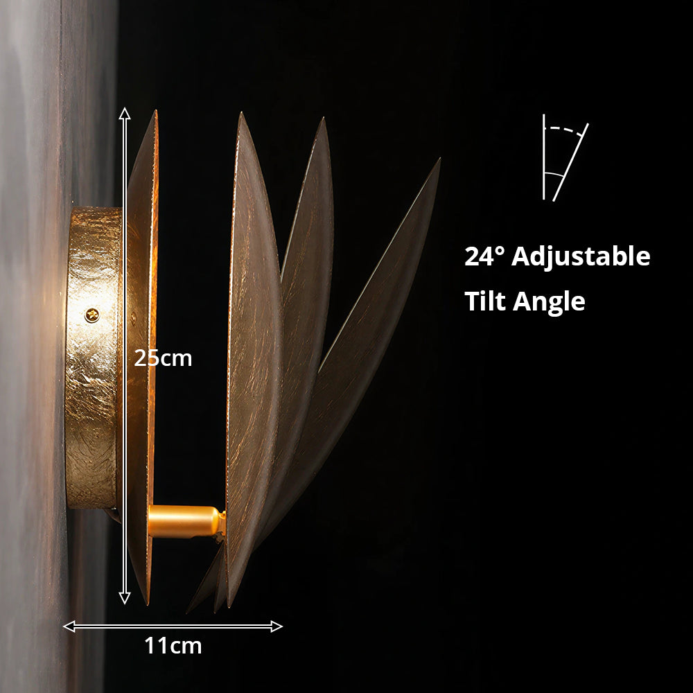 LIVARA Eclipse LED Wall Light Textured Double Disc Sconce for Bedroom Living Room & Hallway - Gold & Bronze